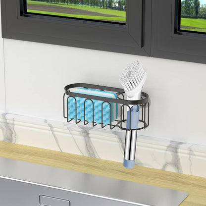 2-in-1 Sponge Holder for Kitchen Sink – Suction Cup, No-Drill, Rust-Resistant Organizer