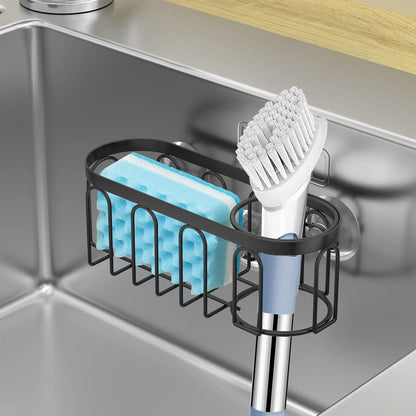 2-in-1 Sponge Holder for Kitchen Sink – Suction Cup, No-Drill, Rust-Resistant Organizer